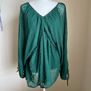 Green Long Sleeve Blouse